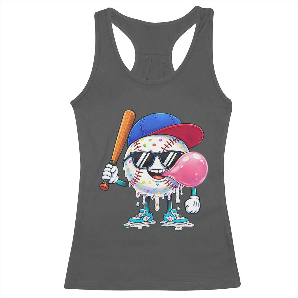 Baseball Bubble Gum Sports Game Day Racerback Tank Top