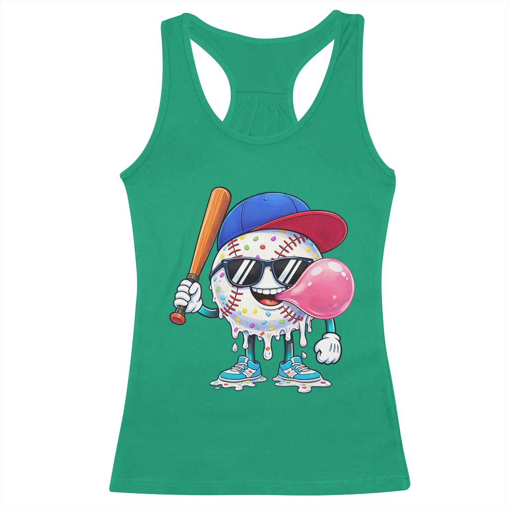 Baseball Bubble Gum Sports Game Day Racerback Tank Top