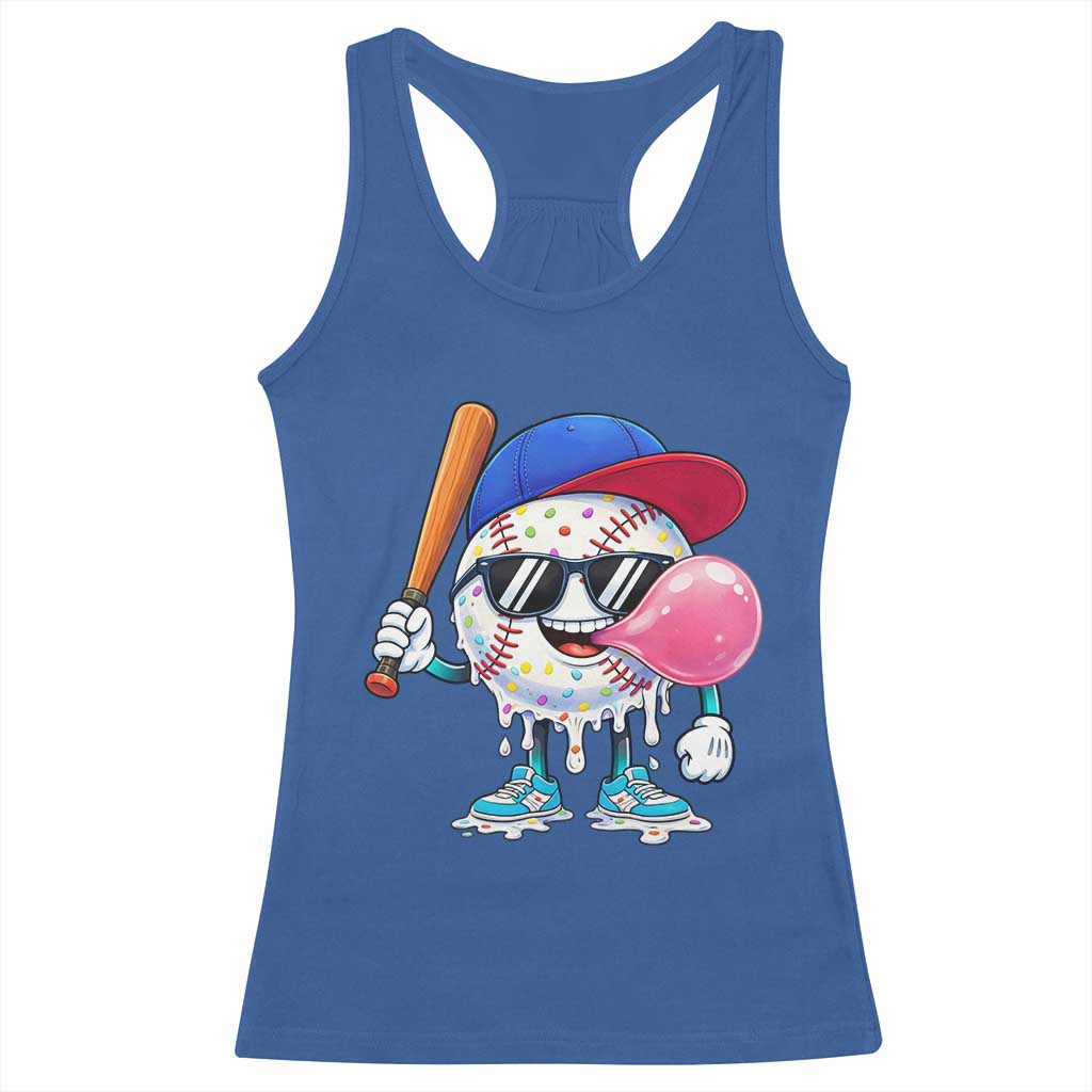 Baseball Bubble Gum Sports Game Day Racerback Tank Top