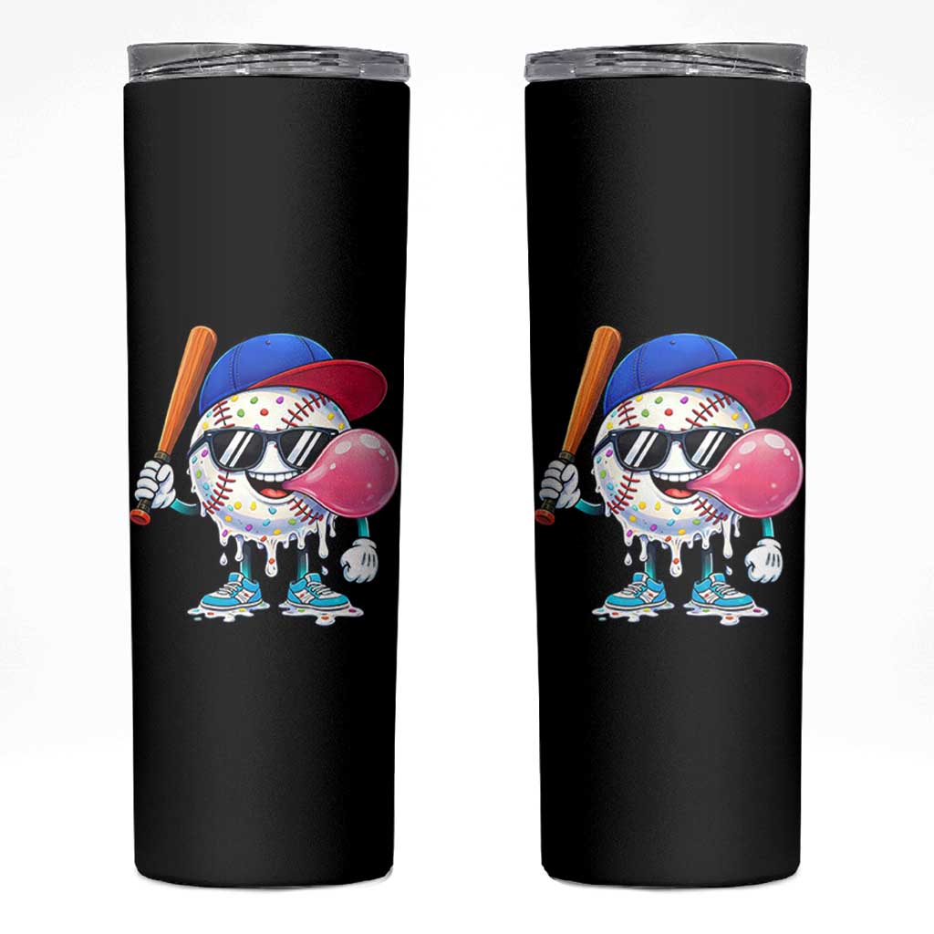 Baseball Bubble Gum Sports Game Day Skinny Tumbler