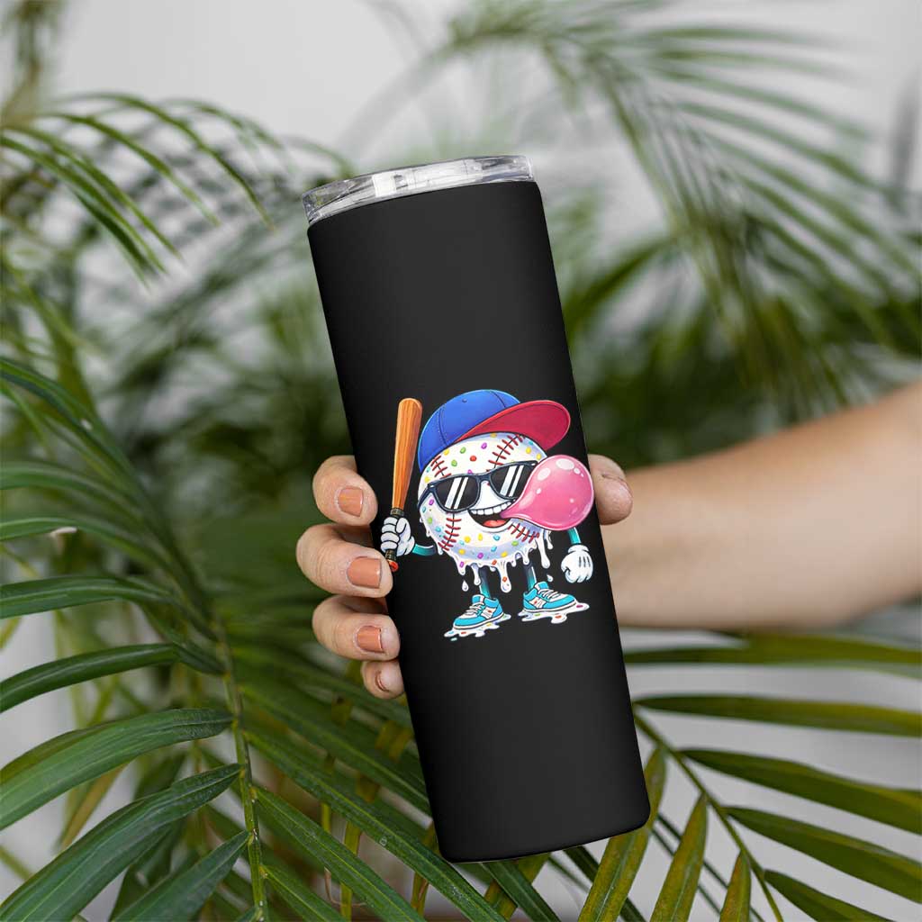 Baseball Bubble Gum Sports Game Day Skinny Tumbler