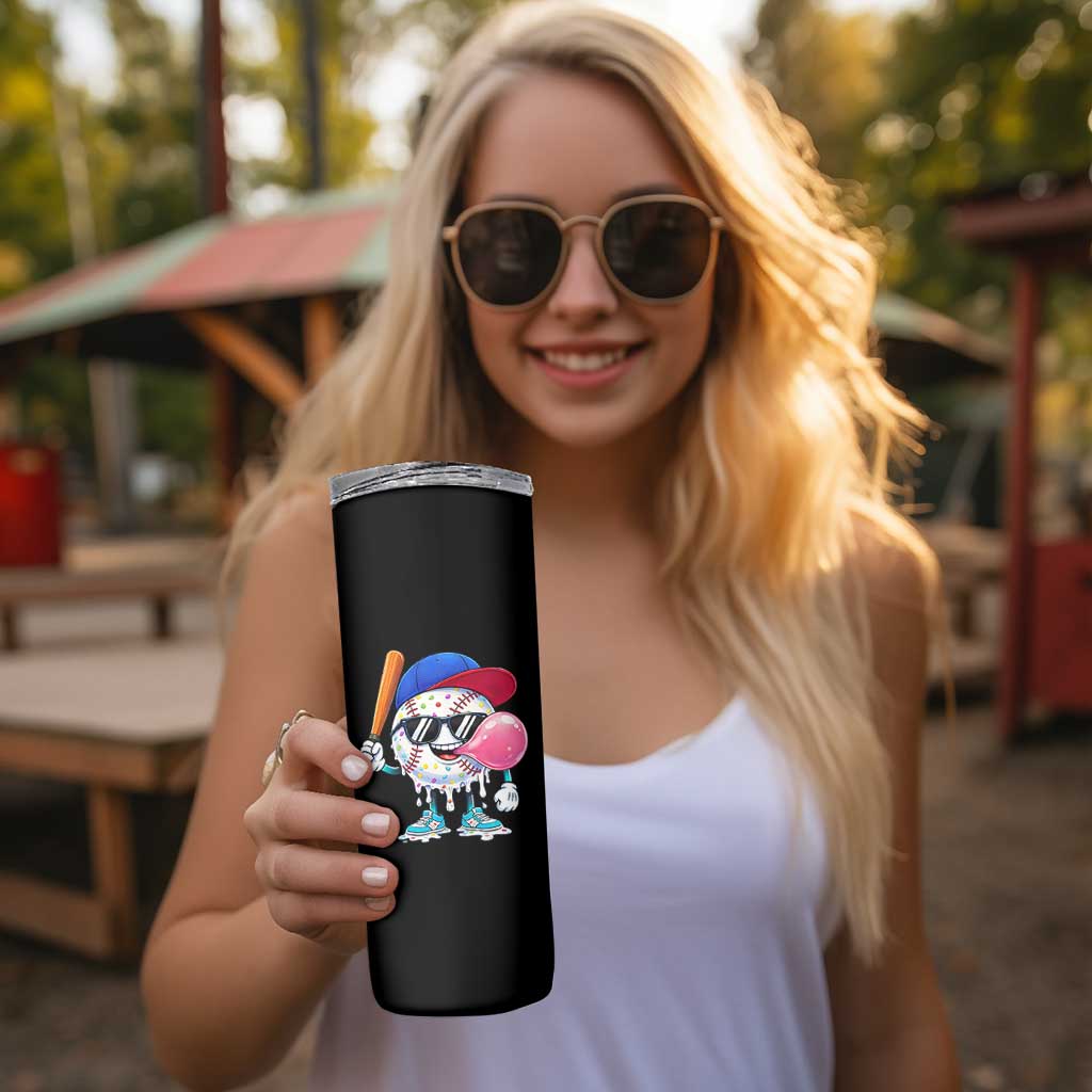 Baseball Bubble Gum Sports Game Day Skinny Tumbler