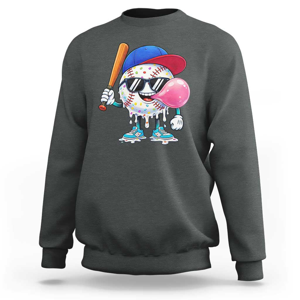 Baseball Bubble Gum Sports Game Day Sweatshirt
