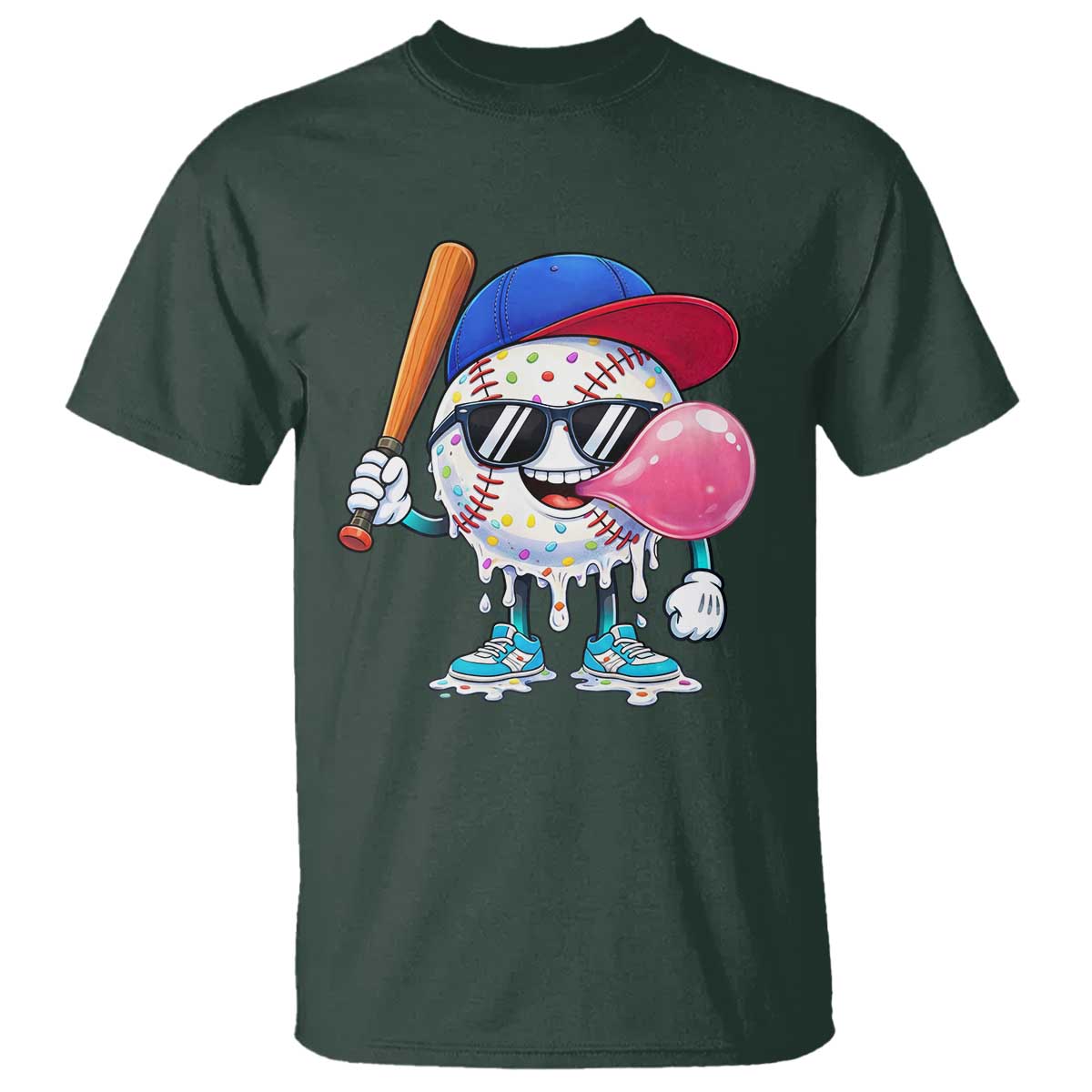 Baseball Bubble Gum Sports Game Day T Shirt