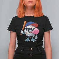 Baseball Bubble Gum Sports Game Day T Shirt For Women