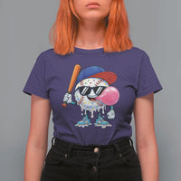 Baseball Bubble Gum Sports Game Day T Shirt For Women