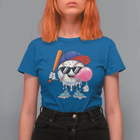 Baseball Bubble Gum Sports Game Day T Shirt For Women