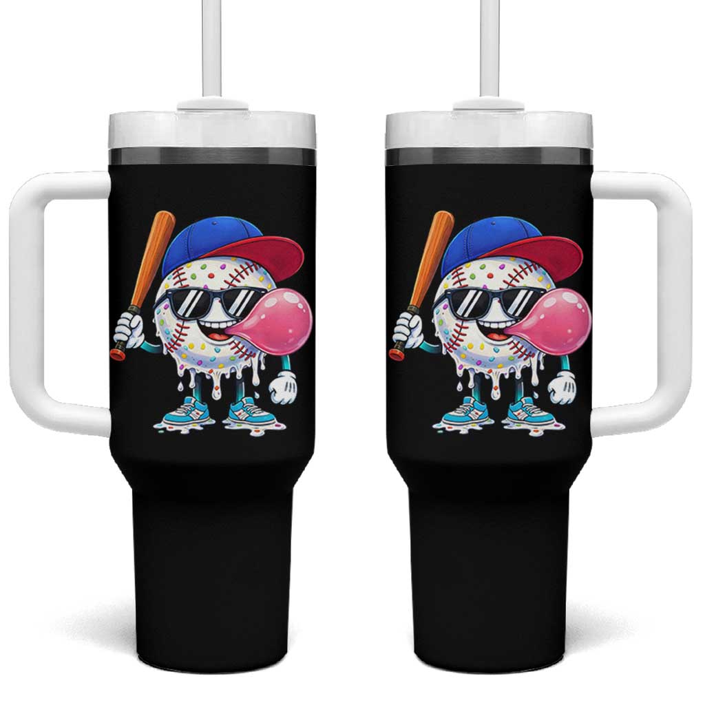 Baseball Bubble Gum Sports Game Day Tumbler With Handle