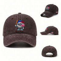 Baseball Bubble Gum Sports Game Day Washed Cotton Baseball Cap