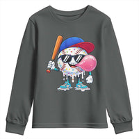 Baseball Bubble Gum Sports Game Day Youth Sweatshirt