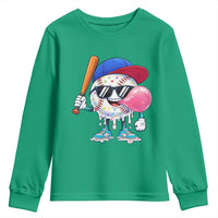 Baseball Bubble Gum Sports Game Day Youth Sweatshirt