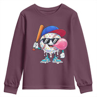Baseball Bubble Gum Sports Game Day Youth Sweatshirt