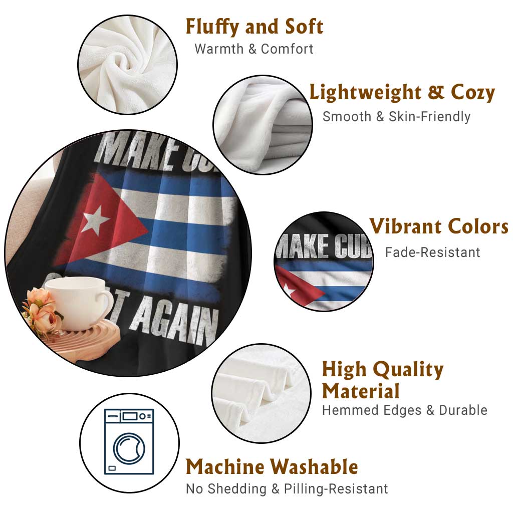 Make Cuba Great Again Throw Blanket Vintage Cuban Map
