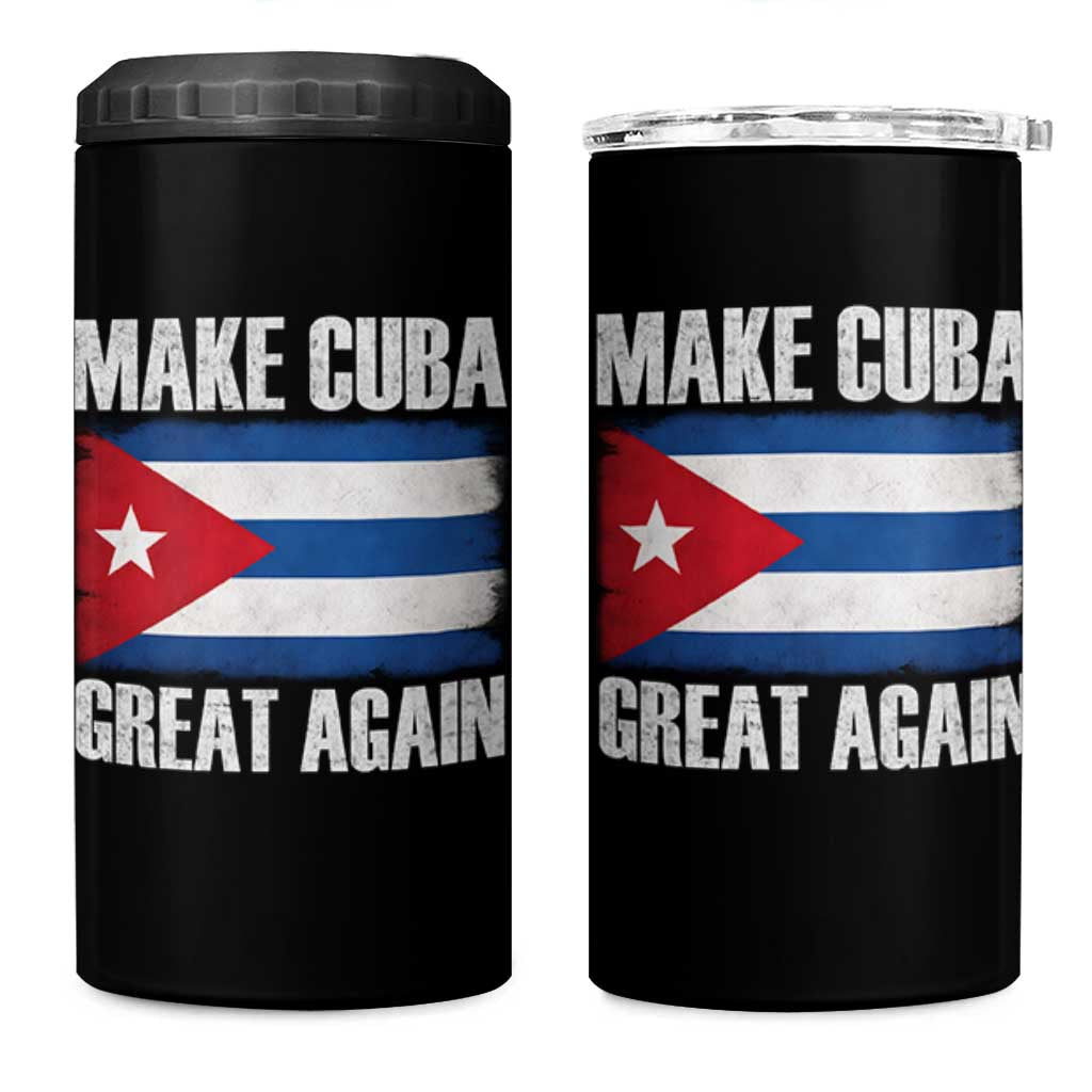 Make Cuba Great Again 4 in 1 Can Cooler Tumbler Vintage Cuban Map
