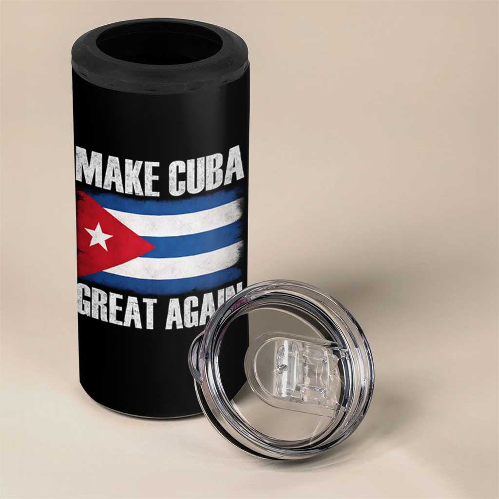 Make Cuba Great Again 4 in 1 Can Cooler Tumbler Vintage Cuban Map