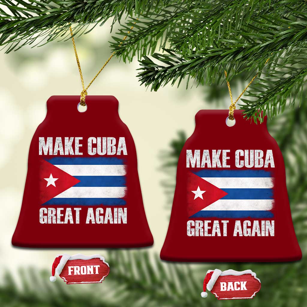 Make Cuba Great Again Ceramic Ornament Vintage Cuban Map