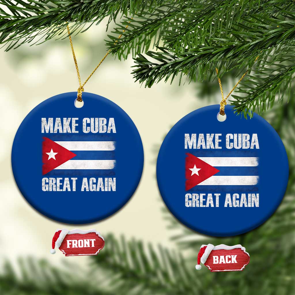 Make Cuba Great Again Ceramic Ornament Vintage Cuban Map
