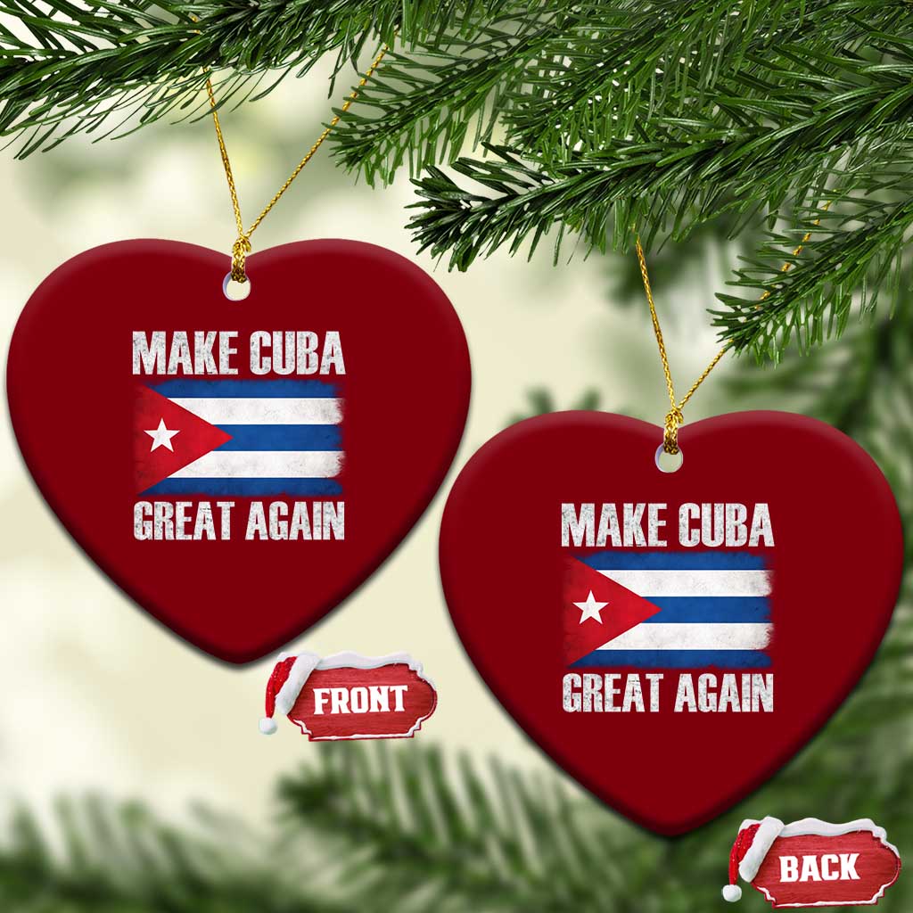 Make Cuba Great Again Ceramic Ornament Vintage Cuban Map