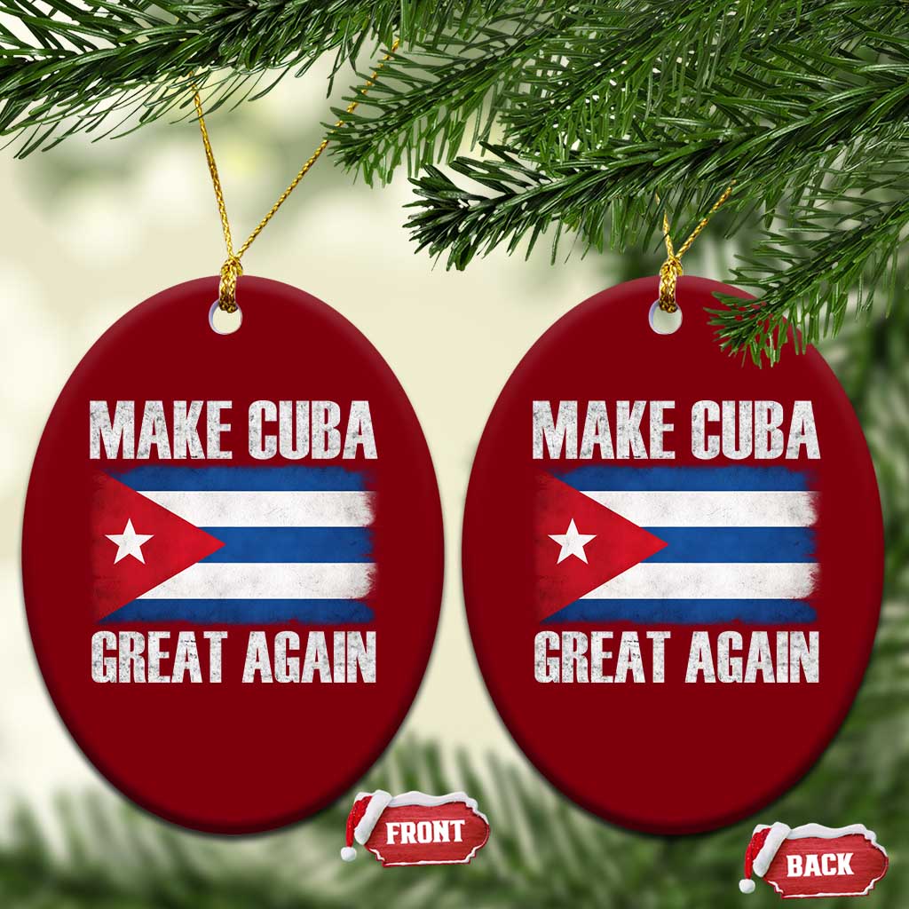 Make Cuba Great Again Ceramic Ornament Vintage Cuban Map