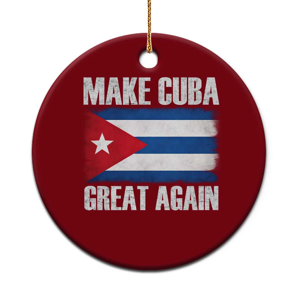 Make Cuba Great Again Ceramic Ornament Vintage Cuban Map