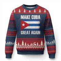 Make Cuba Great Again Ugly Christmas Sweater Vintage Cuban Map