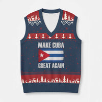 Make Cuba Great Again V-Neck Knit Sweater Vest Vintage Cuban Map