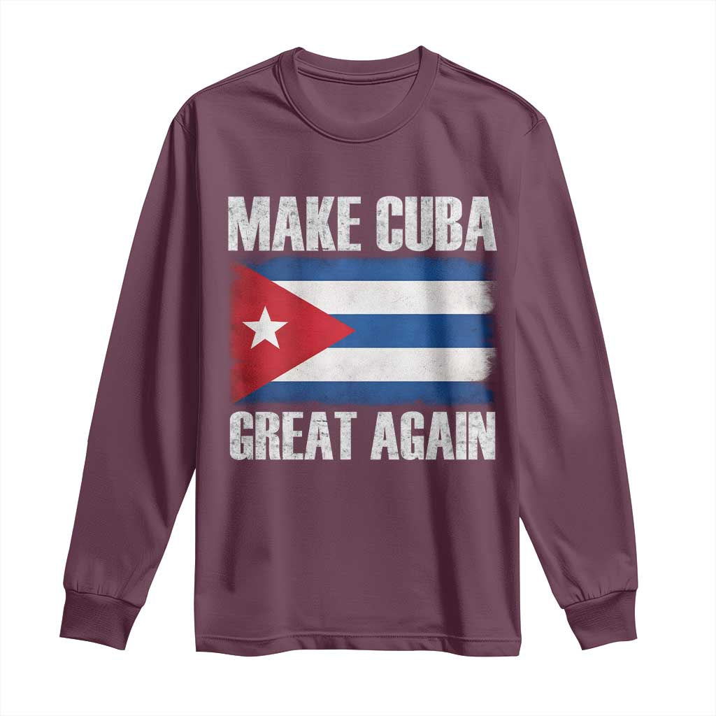 Make Cuba Great Again Long Sleeve Shirt Vintage Cuban Map