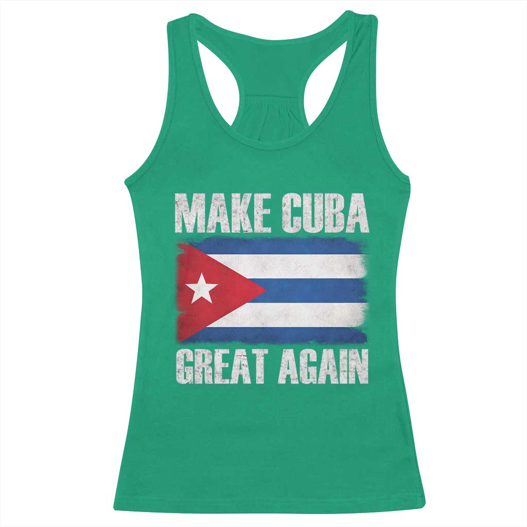 Make Cuba Great Again Racerback Tank Top Vintage Cuban Map