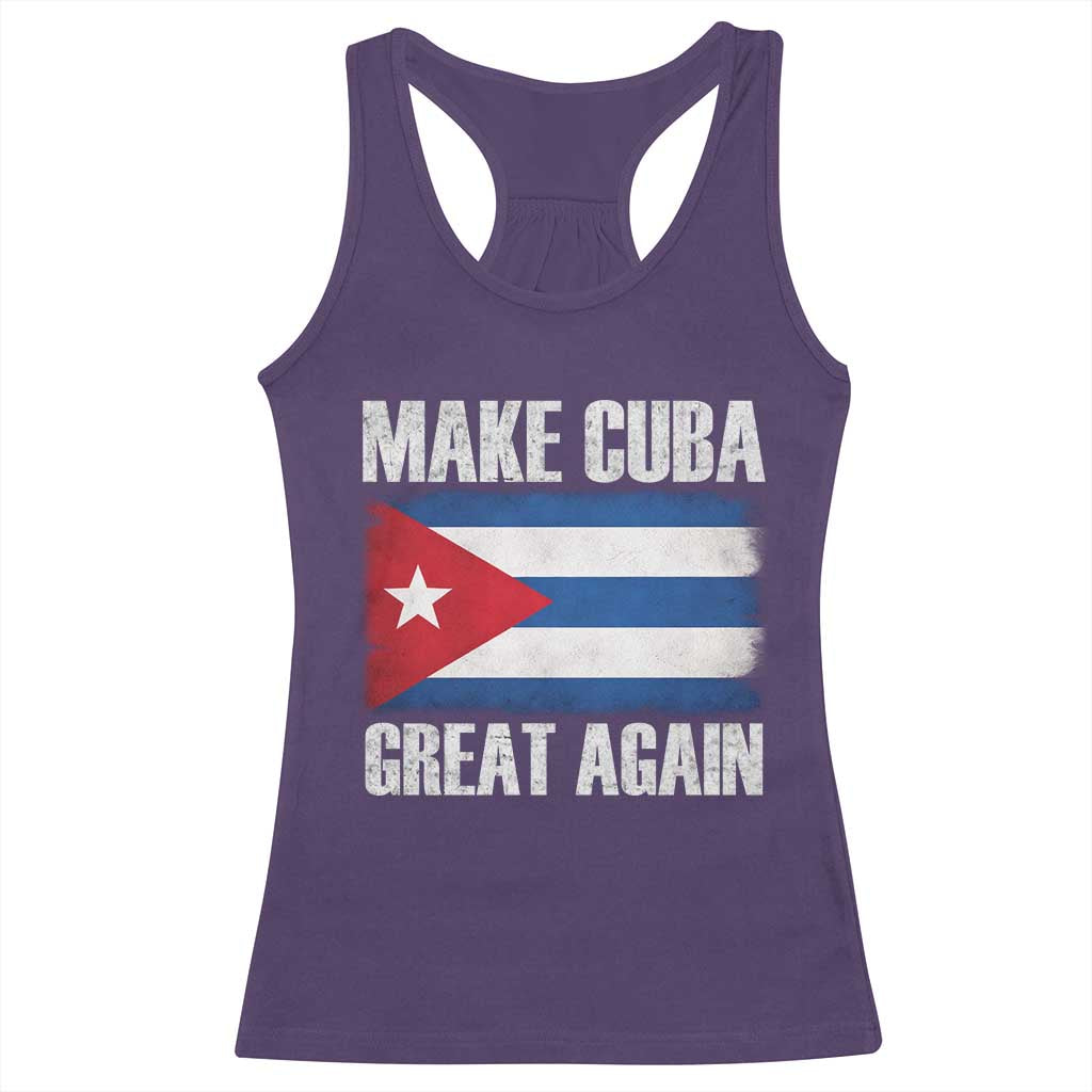 Make Cuba Great Again Racerback Tank Top Vintage Cuban Map