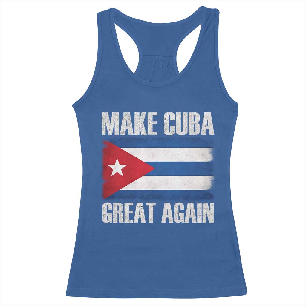 Make Cuba Great Again Racerback Tank Top Vintage Cuban Map
