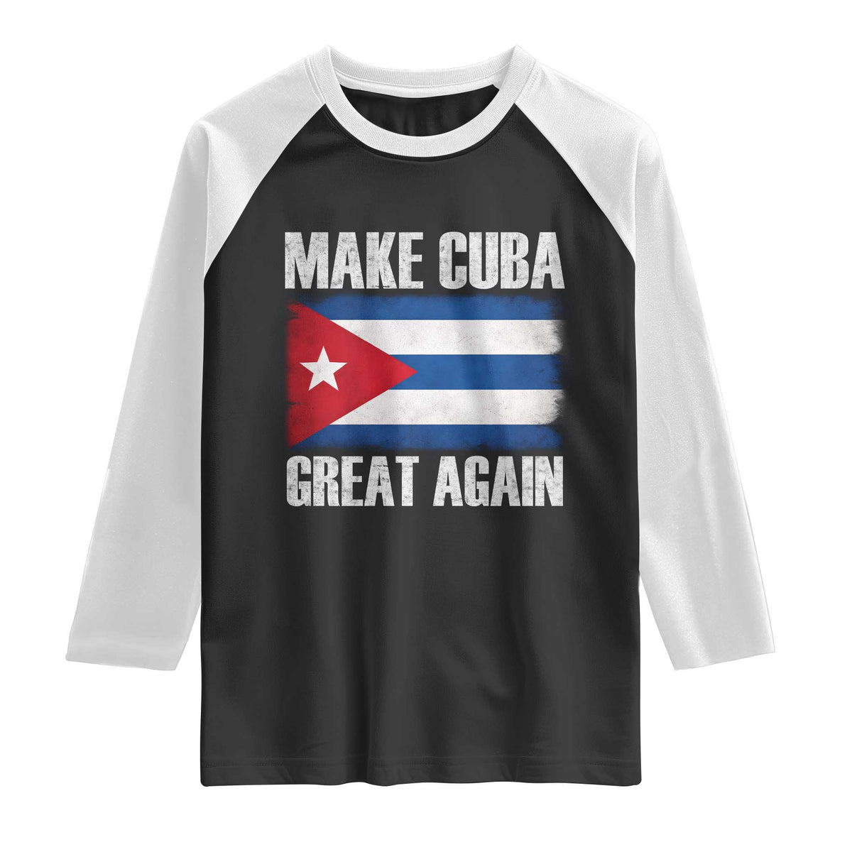 Make Cuba Great Again Raglan Shirt Vintage Cuban Map