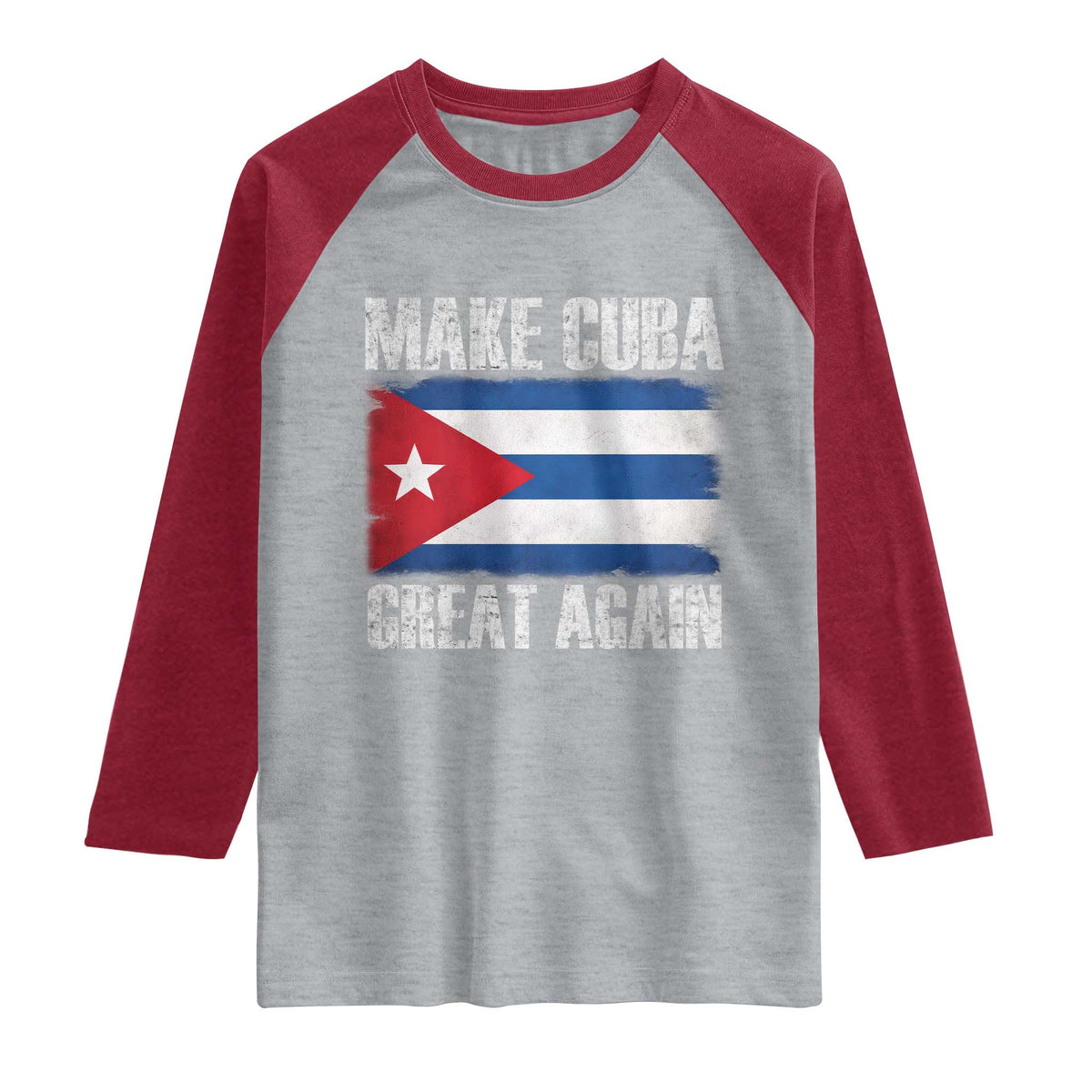 Make Cuba Great Again Raglan Shirt Vintage Cuban Map