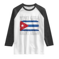 Make Cuba Great Again Raglan Shirt Vintage Cuban Map