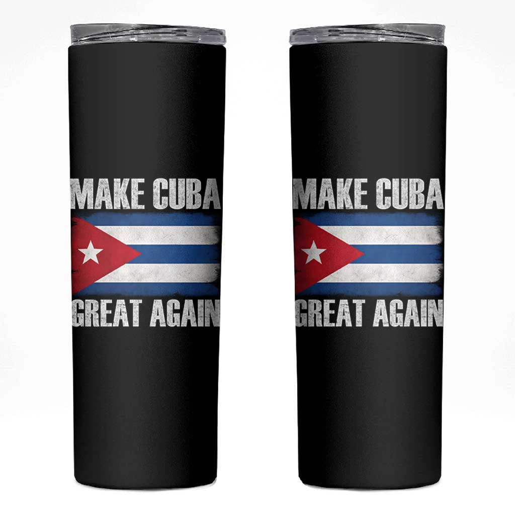 Make Cuba Great Again Skinny Tumbler Vintage Cuban Map