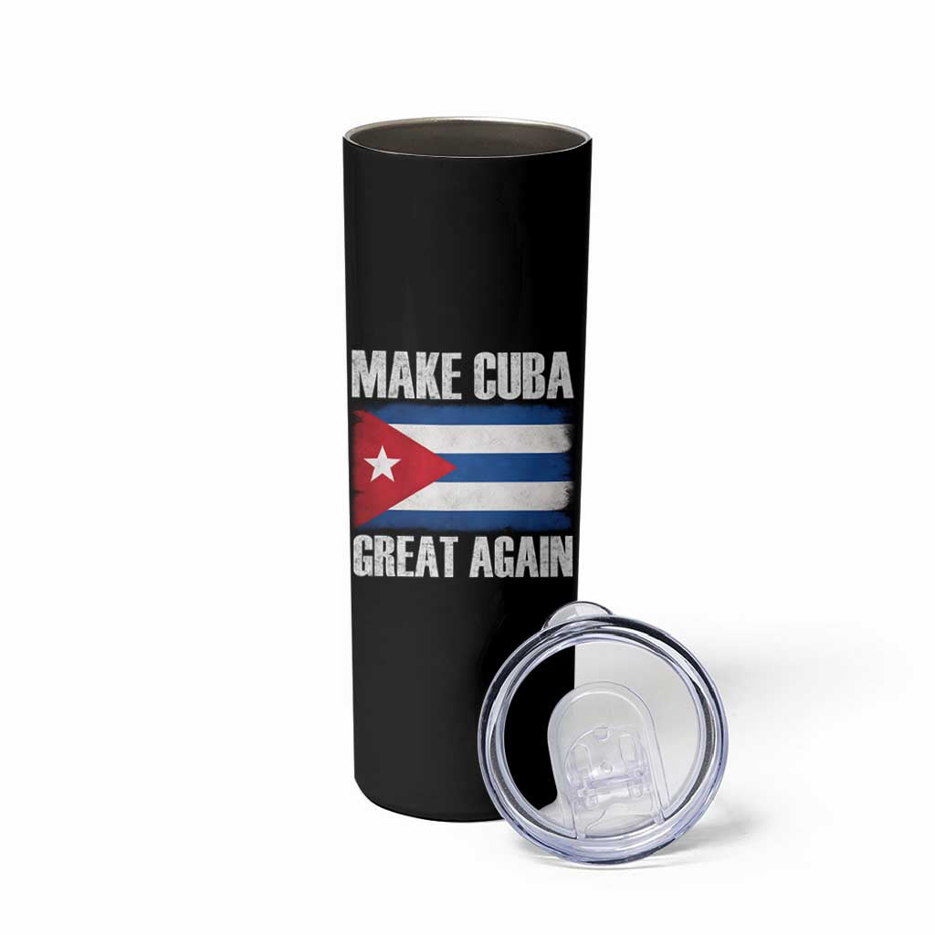 Make Cuba Great Again Skinny Tumbler Vintage Cuban Map