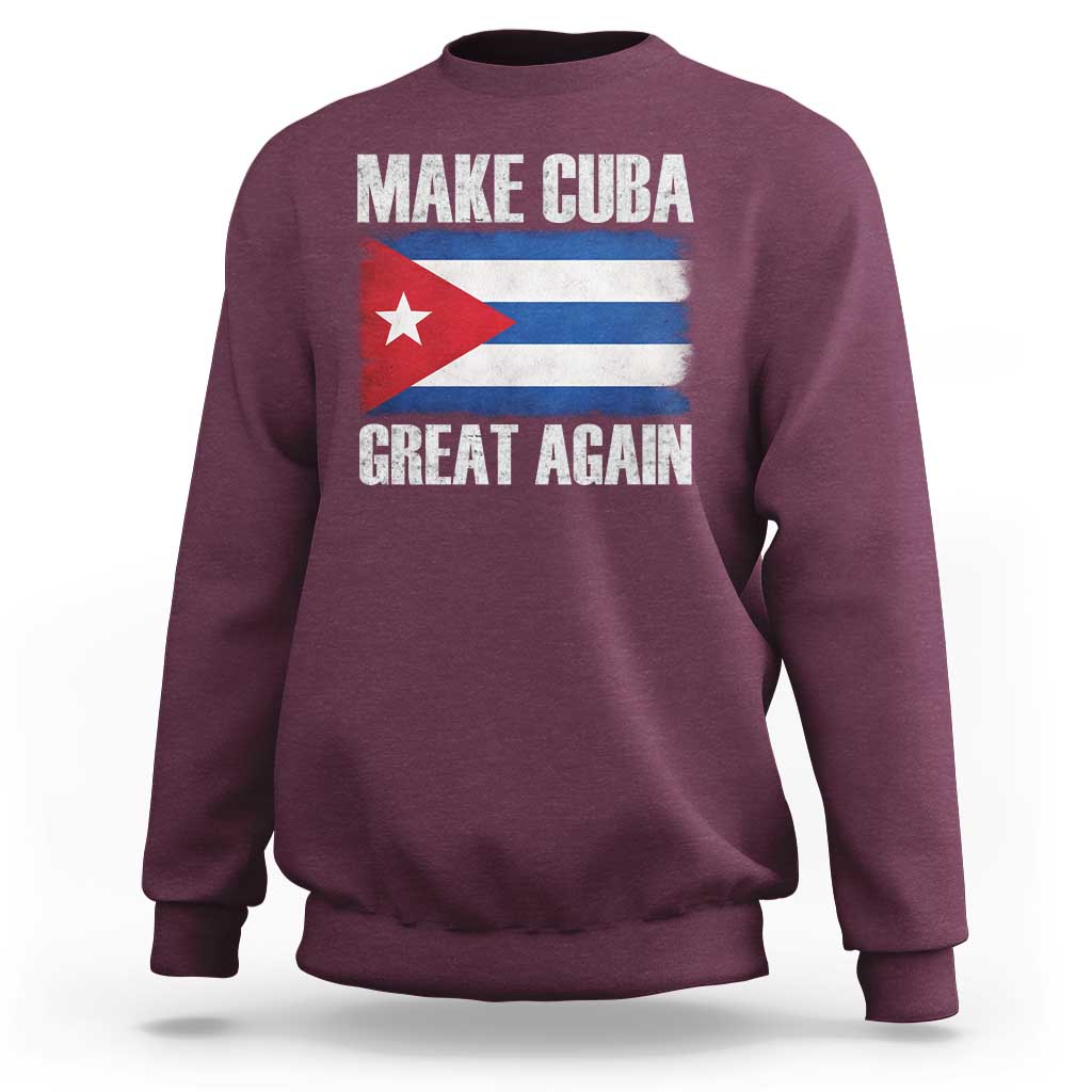 Make Cuba Great Again Sweatshirt Vintage Cuban Map