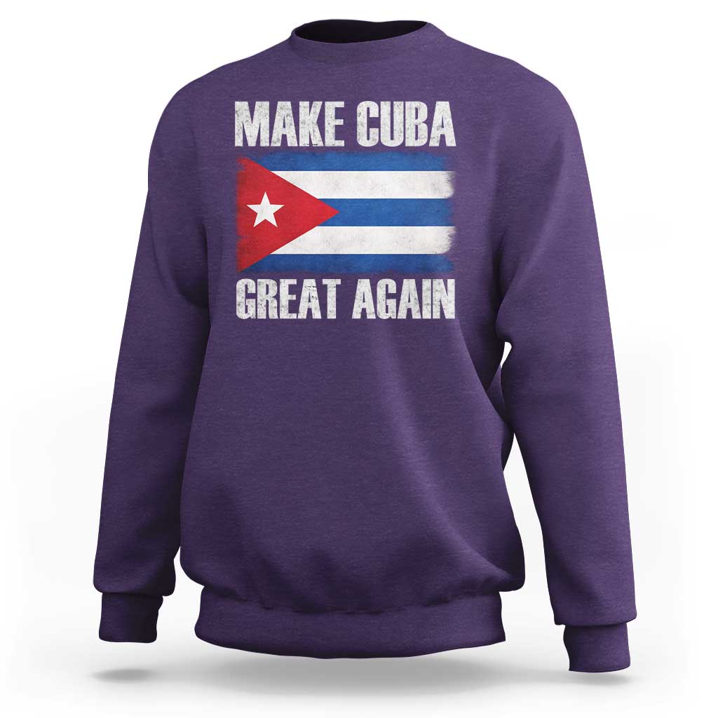 Make Cuba Great Again Sweatshirt Vintage Cuban Map