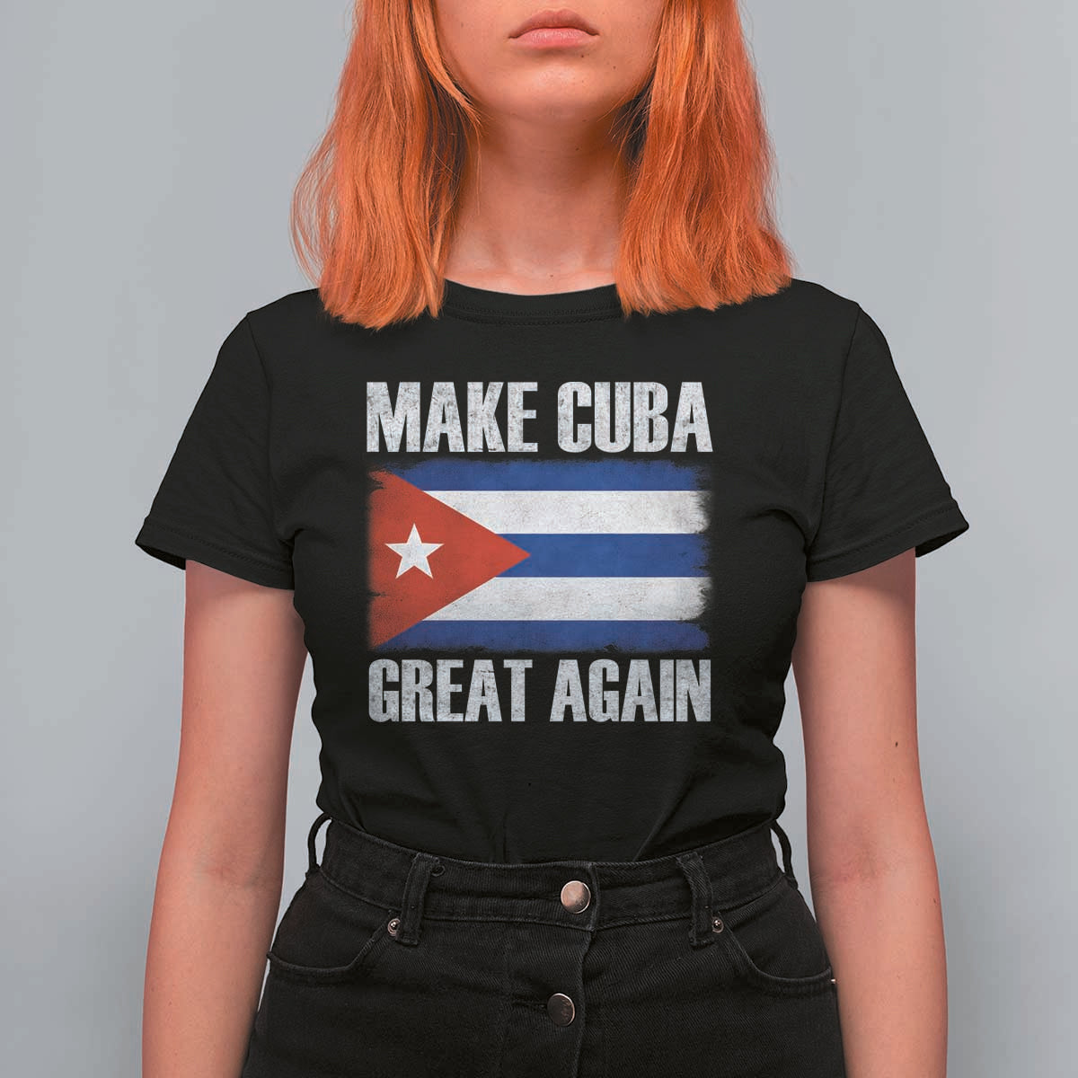 Make Cuba Great Again T Shirt For Women Vintage Cuban Map