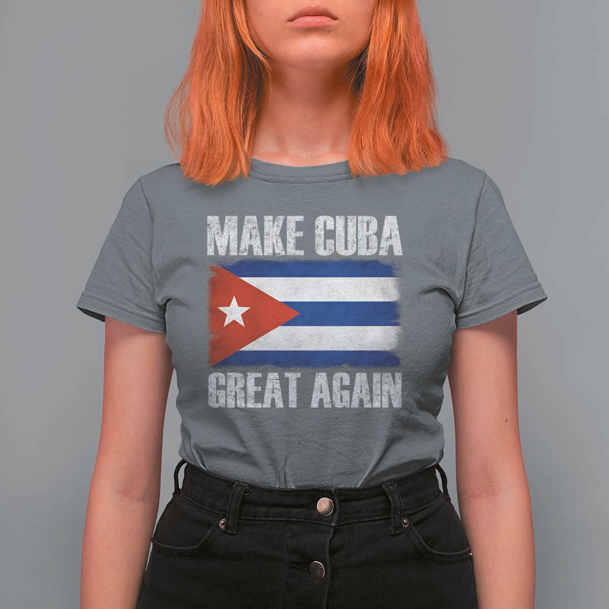 Make Cuba Great Again T Shirt For Women Vintage Cuban Map