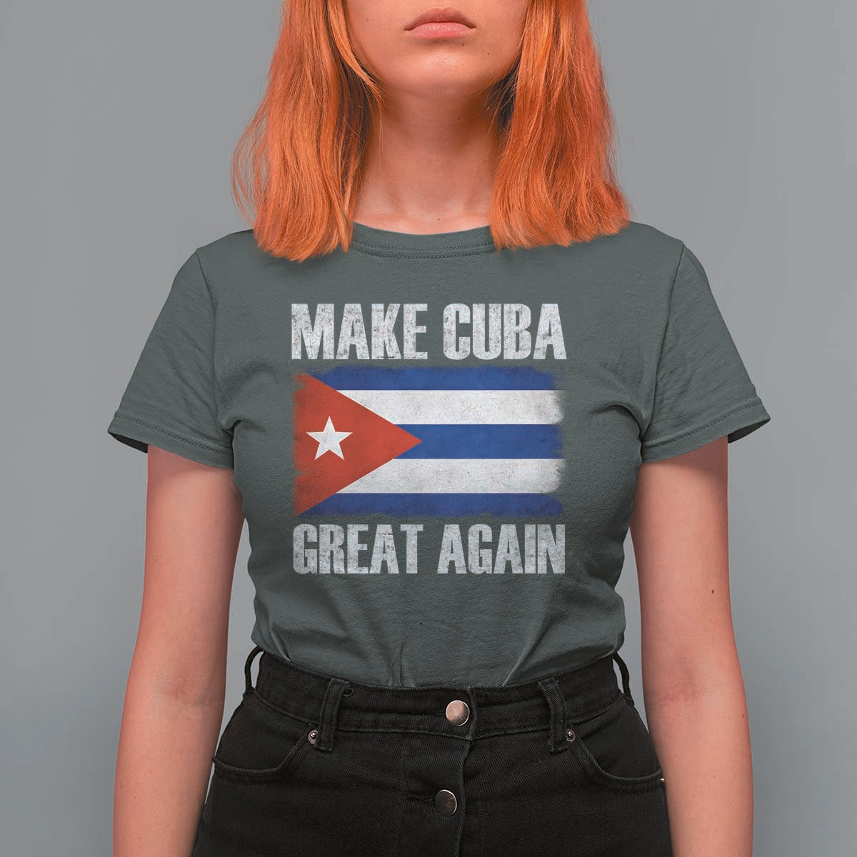 Make Cuba Great Again T Shirt For Women Vintage Cuban Map
