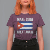 Make Cuba Great Again T Shirt For Women Vintage Cuban Map