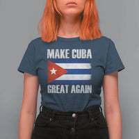 Make Cuba Great Again T Shirt For Women Vintage Cuban Map