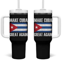 Make Cuba Great Again Tumbler With Handle Vintage Cuban Map