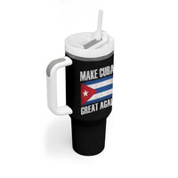 Make Cuba Great Again Tumbler With Handle Vintage Cuban Map