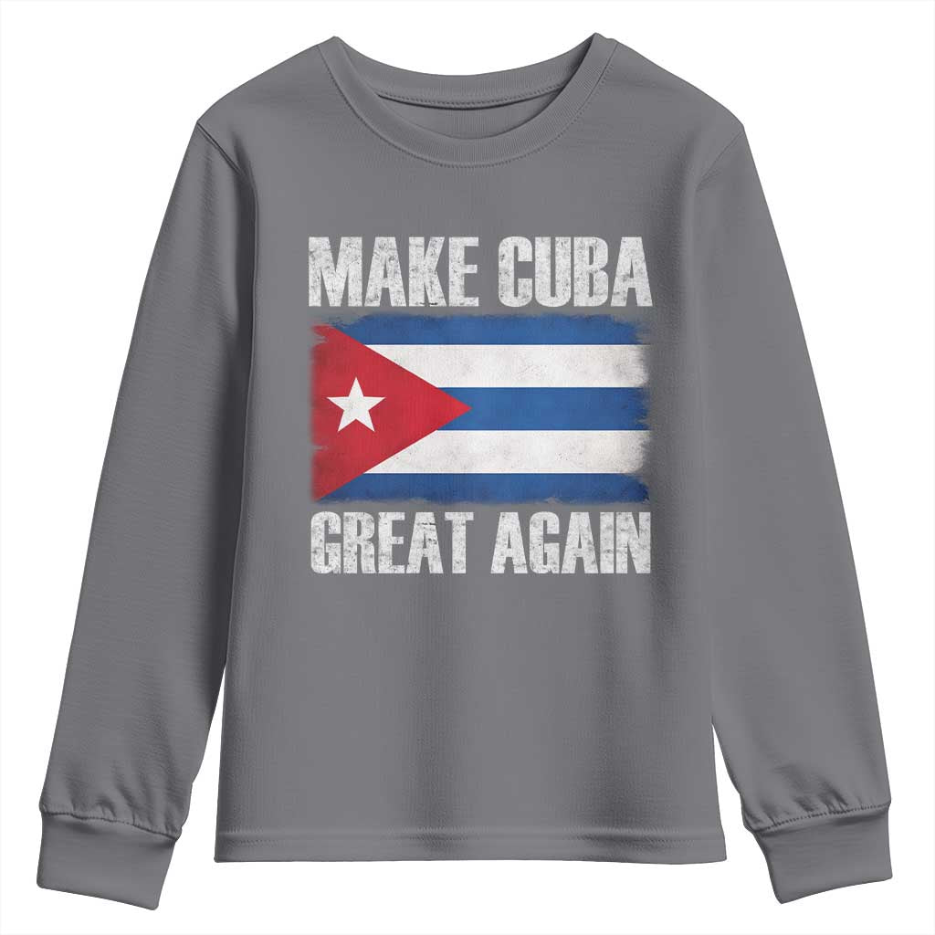 Make Cuba Great Again Youth Sweatshirt Vintage Cuban Map