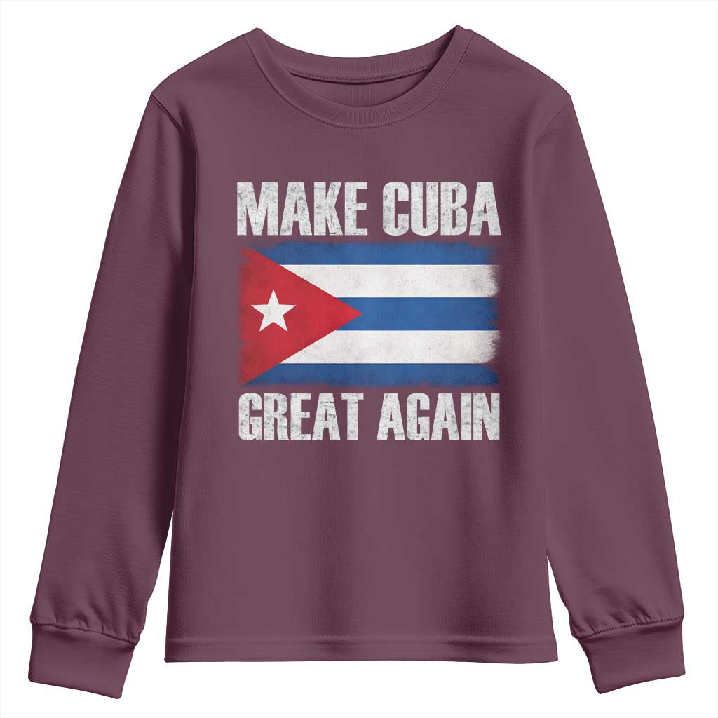 Make Cuba Great Again Youth Sweatshirt Vintage Cuban Map