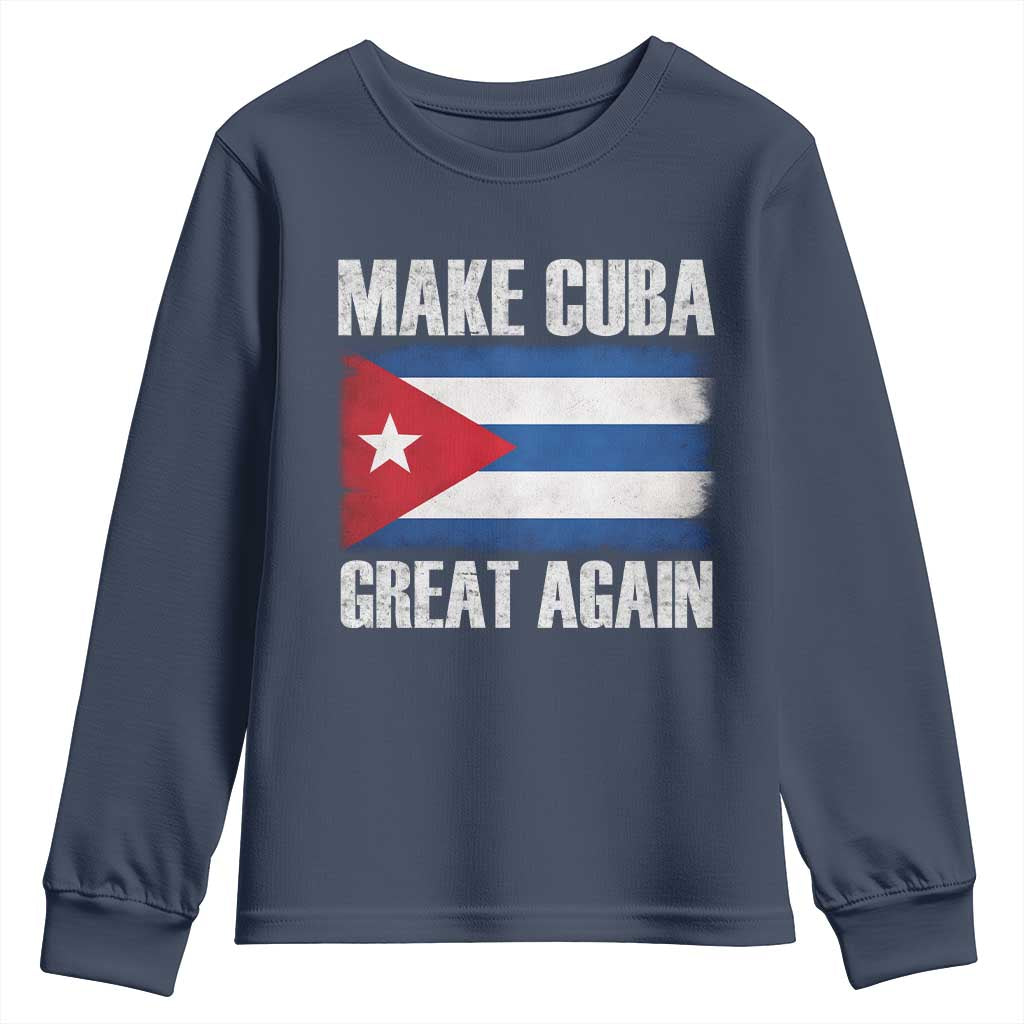 Make Cuba Great Again Youth Sweatshirt Vintage Cuban Map