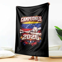 Venezuela Campeones 2026 Baseball Championship Throw Blanket Vintage Venezuelan Flag