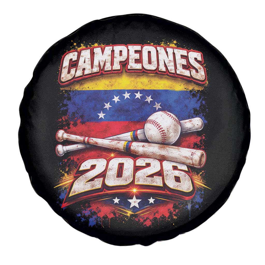 Venezuela Campeones 2026 Baseball Championship Spare Tire Cover Vintage Venezuelan Flag