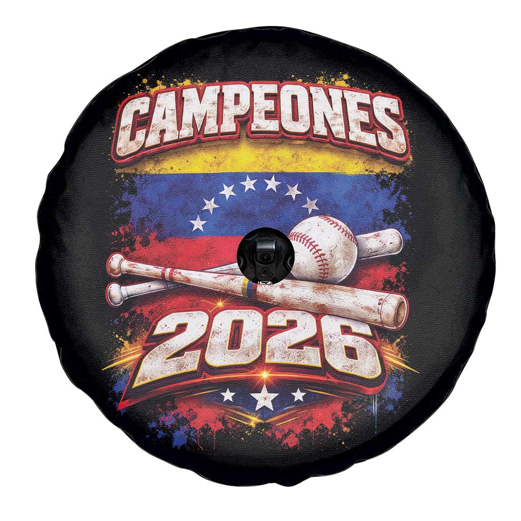 Venezuela Campeones 2026 Baseball Championship Spare Tire Cover Vintage Venezuelan Flag